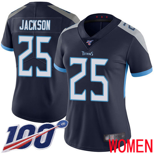 Tennessee Titans Limited Navy Blue Women Adoree  Jackson Home Jersey NFL Football #25 100th Season Vapor Untouchable->youth nfl jersey->Youth Jersey